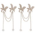 Mismatched Butterfly Ear Cuffs With Crystal Chain Swags view 5