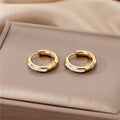 Gold and Silver Tone Crystal and Bead Cluster Hoop Earrings view 2