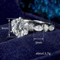 Silver Tone Round Clear Stone Graduated Side Stone Ring view 4