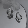 Two Piece Sculpted Open Ring Set In Silver Tone Or Gold Tone view 6