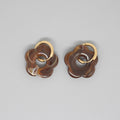 Gold Tone Resin Flower Hoop Earrings in Fifteen Translucent Colors view 10