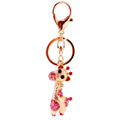 Giraffe Metal Keychain with Rhinestones in Five Color Styles view 5