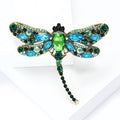 Jeweled Dragonfly Brooch with Faceted Wings and Long Tail view 3