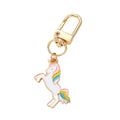 Gold Tone Colorful Enamel Unicorn Clip Keychains in Four Designs view 5