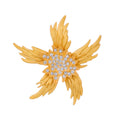 Gold Tone Starfish Crystal Metal Brooch Pin for Jackets and Lapels view 1