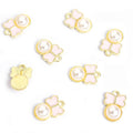 Pearl Bow Charms in Gold and Silver Tones, Six Enamel Colors view 12