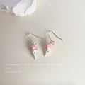 Pink Ice Cream Cone Drop Earrings Silver Hook Pair view 4
