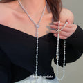 Pearl Strand Necklace with Crystal Butterfly Accent view 1