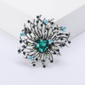 Radiating Stamen Crystal Flower Brooch in Four Colors view 4