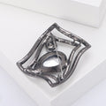 Wavy Metal Frame Faceted Glass Brooch in Four Colorways view 4