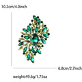 Large Oval Crystal Spray Brooch with Faceted Stones view 6