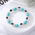Silver Tone Turquoise Color Bead Evil Eye Stretch Bracelets view 6