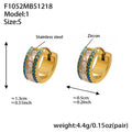 Triple Row Crystal Hoop Earrings in Seven Colors and Three Sizes view 7