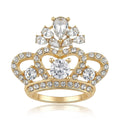 Rhinestone Crown Brooch Gold Silver Clear Crystal Pin view 1