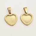 Heart Cabochon Pendant Trays in Gold and Steel Tone Finishes view 7
