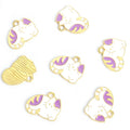 Curled Sleeping Cat Enamel Metal Jewelry Charms, 5 Colors view 7
