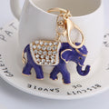 Enamel Rhinestone Elephant Keychain Gold Metal Charm view 6