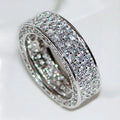 Wide Five-Row Clear Stone Pave Band In Silver Tone view 1