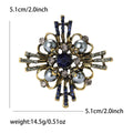Antique Gold Geometric Pearl Brooch With Decorative Crystal And Enamel Details view 6