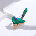 Aqua Green Bird Sculpted Enamel Metal Brooch Pin for Jackets and Lapels view 4