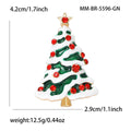 White Enamel Christmas Tree Brooch in 1 Style Metal Pin view 6