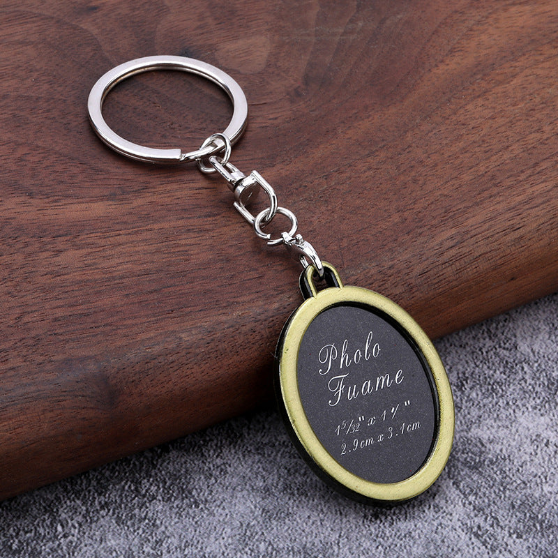 Creative Heart Photo Frame Zinc Alloy Keychain Memorial Gift