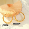Twisted Smooth C-Hoop Earrings Gold or Steel Multi Size view 2