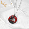 Red Moon and Mushroom Pendant Necklaces in Four Metal Finishes view 2