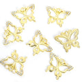 Pearl Body Crystal Butterfly Charms in Gold and Silver Tones view 6