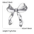 Polished Ribbon Bow Brooch in Two Metal Tones for Jackets Scarves and Lapels view 5