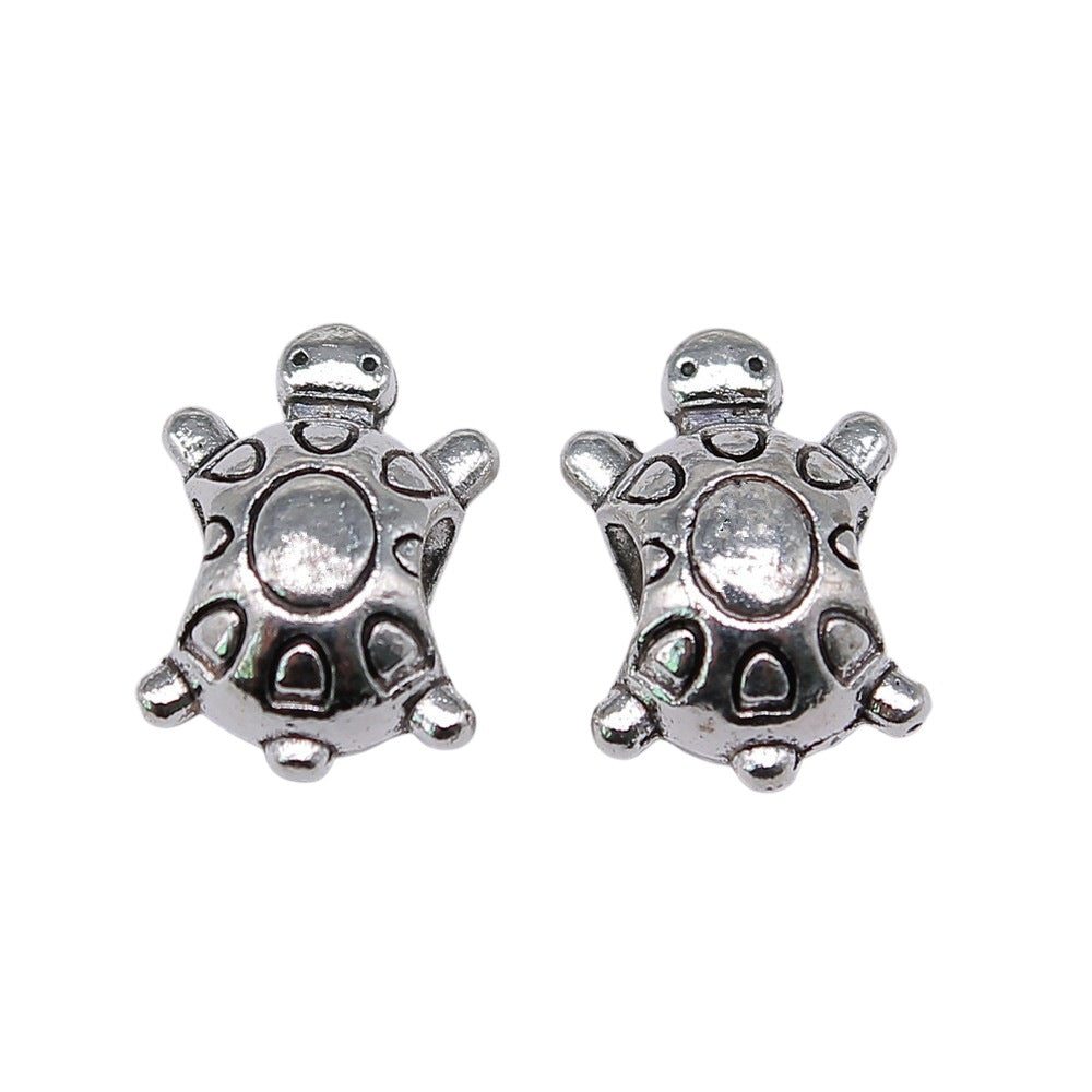 14x9x7mm 1.8g Multicolor Zinc Alloy Turtle Large Hole Beads for DIY Bracelet Jewelry Making