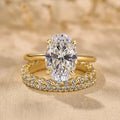 Oval Solitaire Three-Ring Stack In Gold And Silver Tone Finishes view 6