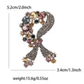 Crystal Bow Brooch With Floral Stones in Two Color Styles view 4