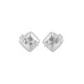 Square Crystal Flower Stud Earrings In Three Soft Colors view 5