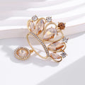 Crown Crystal Metal Brooch Pin for Jackets and Lapels view 3