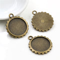 Fluted Round Pendant Bezel Settings in Two Antique Finishes view 2