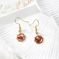 Gold Tone Sunburst Pressed Flower Drop Earrings in Seven Designs view 2