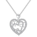 Openwork Multi Heart Pavé Pendant Necklace White Metal view 5