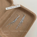 Silver Multi-Strand Textured Long Tassel Drop Earrings view 4