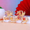 Moonstone Pegasus Keychain with Gold Tone Ring and Clasp view 2