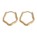 Gold Irregular Wavy Cloud Shape Huggie Hoop Earrings view 5