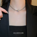 Silver Mesh Choker Crystal Rose Flower Centerpiece view 3
