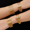 Stainless Steel Geometric Multi-Band Spring Open Cuffs view 4