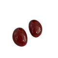 Wine Red Oval Resin Stud Geometric Statement Earrings view 5
