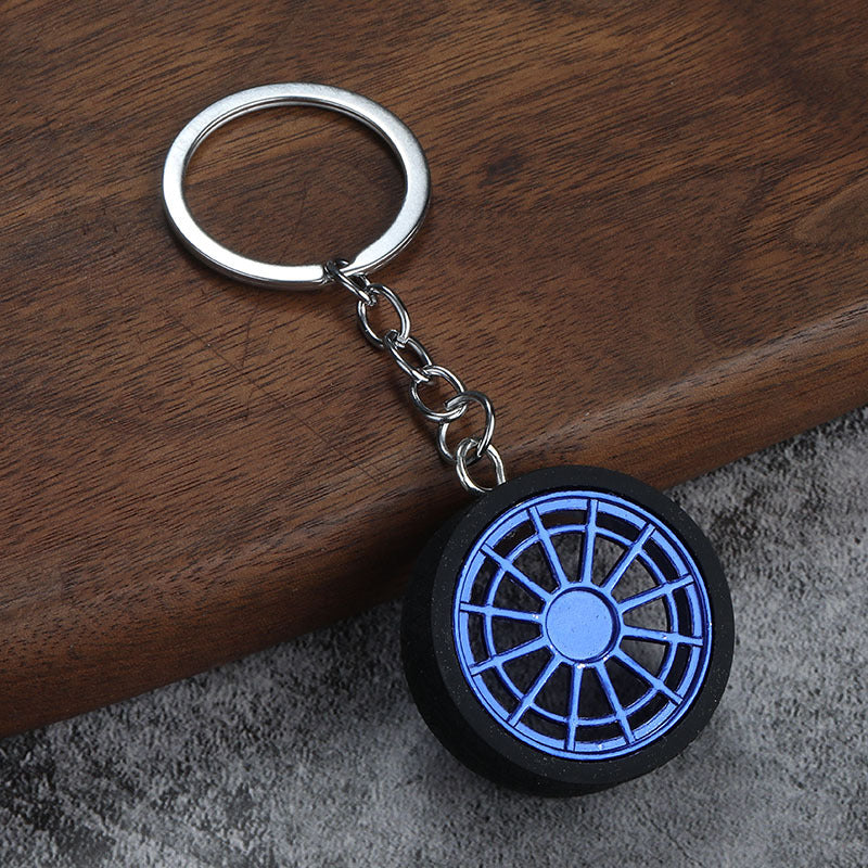 Metal Wheel Rim Tire Keychain, Creative Auto Modified Car Key Ring