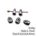 Smooth Teardrop Metal Spacer Beads in Antique Silver Tone view 3