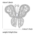 Large Crystal Butterfly Brooch in Pale Gold or Silver Tone view 7