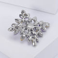 Marquise Crystal Snowflake Brooch With Pearl Center in Four Colors view 4