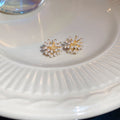Gold Tone Pearl Burst Stud Earrings Fashion Jewelry view 6