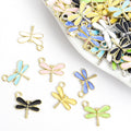 Enamel-Look Gold Silver Dragonfly Alloy Charms in 14 Styles view 1